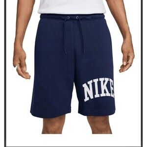 Nike Men’s Sweat Shorts Size L – Navy Blue, Embroidered Logo, NWT